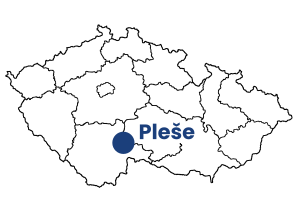 slepá mapa s polohou obce Pleše