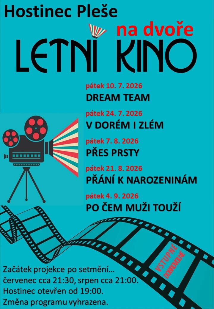 LETNÍ PROMÍTÁNÍ NA DVOŘE 2026