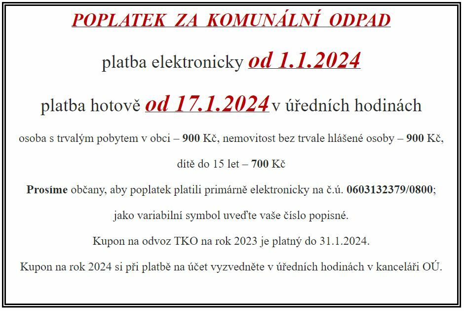 Poplatek za komunální odpad 2024